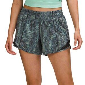 Lululemon Hotty Hot Low-Rise Short 4" *Dimensional Icing Blue Multi / Black